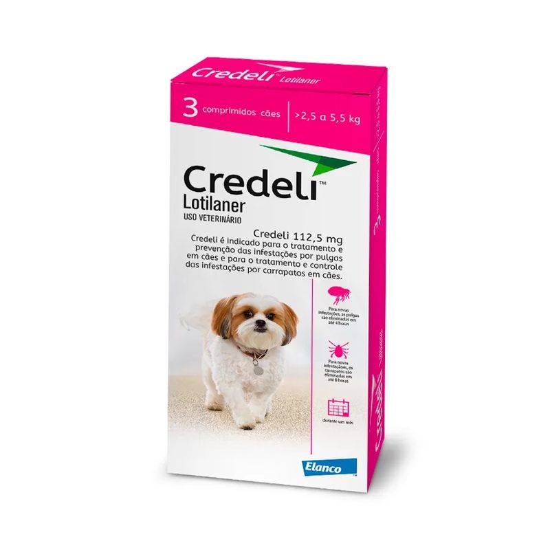 Credeli tab 112,5mg 1 comp - 2,5 a 5,5 kg - Elanco - Antipulga e